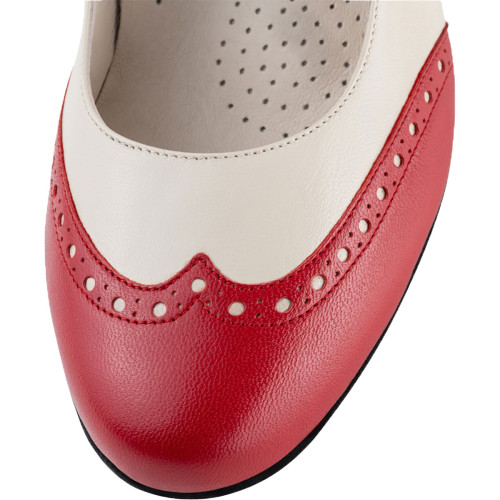 Werner Kern Mujeres Zapatos de Baile Emma - Cuero Rojo/Crema - 4,5 cm - Talla: UK 2,5
