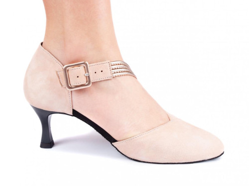 PortDance Damen Tanzschuhe PD126 - Nubuck Pink - 5,5 cm