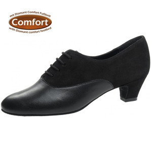 Diamant Ladies Practice Shoes 060-047-070 - Leather/Suede Black - 4,5 cm Cuban  - Größe: UK 5