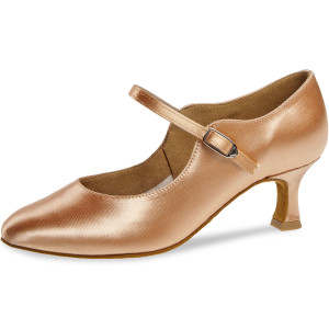 Diamant Mujeres Zapatos de Baile 186-277-094 - Satén Beige - 5 cm