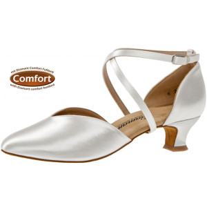 Diamant Women´s dance shoes 107-013-092 - White Satin - 4,2 cm Spanish  - Größe: UK 4,5