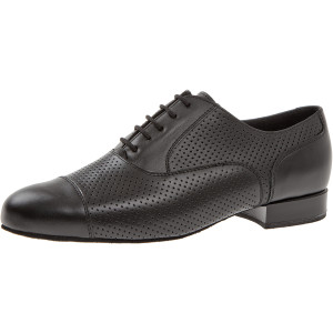 Diamant Homens Sapatos de Dança 088-076-042 - Pele Preto [peito do pé alto] - 2 cm