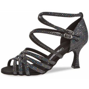 Diamant Damen Tanzschuhe 108-087-183 - Schwarz/Silber - 6,5 cm