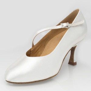 Ray Rose - Women´s dance shoes 116 - White Satin - Medium - 2,5" Flare  - Größe: UK 6,5