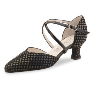 Werner Kern Femmes Chaussures de Danse Patty - Quadratino Noir - 5,5 cm  - Größe: UK 4