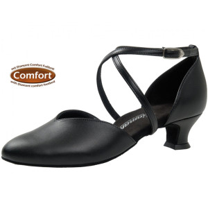 Diamant Women´s dance shoes 107-013-034 - Black Leather - 4,2 cm