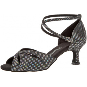 Diamant Mujeres Zapatos de Baile 141-077-183 - Textil Negro/Plata - 5 cm