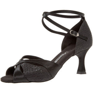 Diamant Damen Tanzschuhe 141-087-411 - Satin Schwarz - 6,5 cm