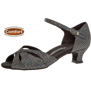 Diamant Mujeres Zapatos de Baile 144-011-183 - Tejido Negro/Plateado - 4,2 cm