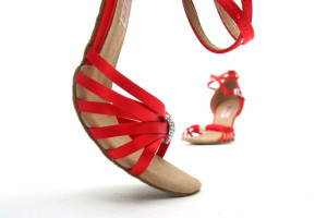 Dancelife Femmes Chaussures de Danse 16675 - Satin Rouge