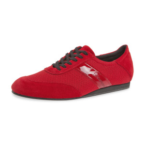 Diamant Herren Tanz Sneakers 192-425-579-V - Veloursleder Rot - 1,5 cm