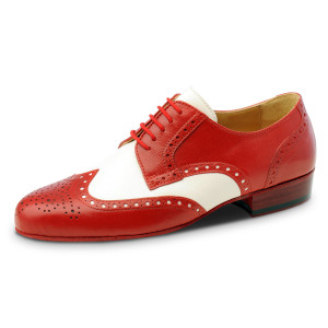 Nueva Epoca Herren Tanzschuhe San Andres - Leder Rot/Creme - 2cm