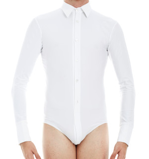 Intermezzo Mens Tanzhemd/Body with sleeves long 31077 Bodycamil - White (001) - Size: XXL