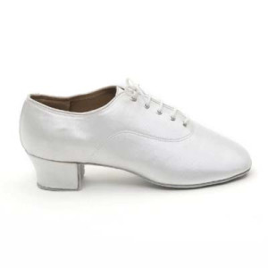 Dancelife Hommes Latine Chaussures de Danse 90312 - Satin Blanc