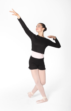 Intermezzo Ladies Ballet/Warm-Up Top long sleeves with round neck 6449 Topvisnac - Black (037) - Size: L