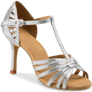 Rummos Ladies Dance Shoes Elite Karina 069 - Leather Silver Diva - 8 cm