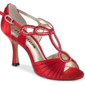 Rummos Dames Dansschoenen Elite Ingrid 049 - Satijn Rood - 6 cm