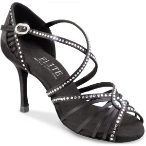 Rummos Dames Dansschoenen Elite Luna 041S - Satijn Zwart - 6 cm