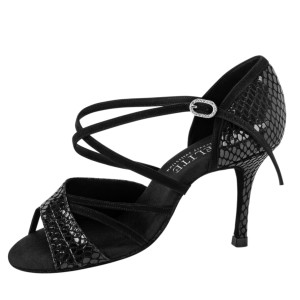 Rummos Dames Dansschoenen Elite Athena 171/024 - Nubuck/Leer Zwart - 8 cm