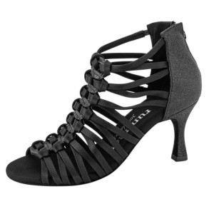 Rummos Damen Tanzschuhe Bachata 01 041-131 - Satin Schwarz - 6 cm