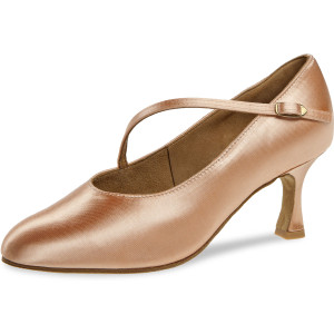 Diamant Women´s dance shoes 166-185-094 - Satin Beige - 6,5 cm