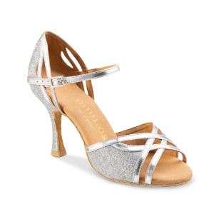 Rummos Ladies Dance Shoes Claire - Glitter/Nubuck Silver - 7 cm