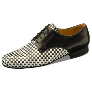 Nueva Epoca Hommes Chaussures de Danse Cordoba - Cuir Noir/Blanc - 2,5 cm