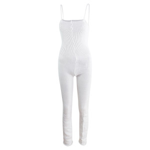 Intermezzo Ladies Warm-up suit long with Spaghetti-straps 4588 Skinlegrec - White (001) - Size: XXL