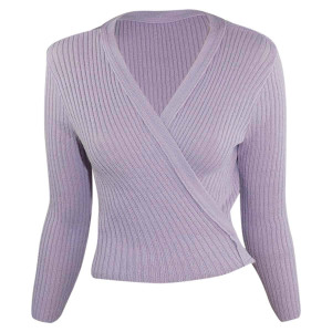 Intermezzo Damen Ballett Wickeljacke langarm 6811 Jersey Elipor - Lavendel (080) - Größe: M