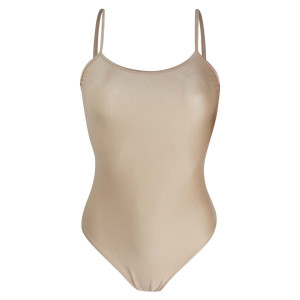 Intermezzo Ladies Ballet Body/Leotard with Spaghetti-straps 3020 Bodyly Strap - Beige (003) - Size: L