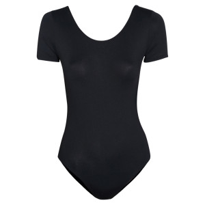 Intermezzo Ladies Ballet Trikot/Body with sleeves short 3673 Bodysup Mc - Black (037) - Size: XXL