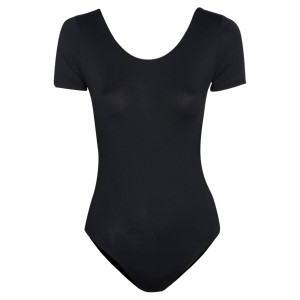 Intermezzo Dames Ballet Trikot/Body met mouven kort 3673 Bodysup Mc - Zwart (037) - Maat: XXL