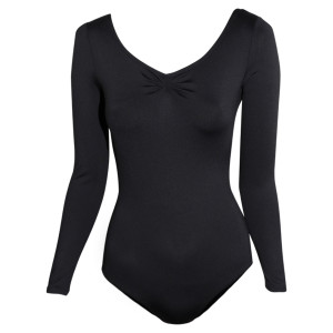 LULLI Damen Ballett Body/Leotard SAMANTHA &Auml;rmel lang - Farbe: Schwarz - Größe: M