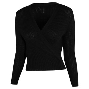 Intermezzo Ladies Ballet Wrap Cardigan long sleeves 6811 Jersey Elipor - Black (037) - Size: M