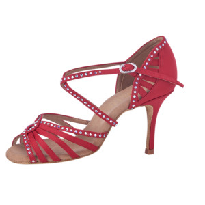 Rummos Dames Dansschoenen Elite Luna 049S - Satijn Rood - 8 cm