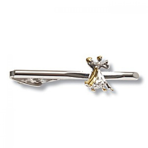 Diamant Krawattennadel mit Tanzpaar [Silber]
