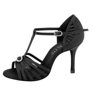 Rummos Dames Dansschoenen Elite Karina 041 - Satijn Zwart - 8 cm