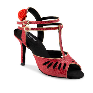 Rummos Mulheres Tango Sapatos de Dança Pasion - Pele Vermelho Snake/Preto - Normal - 80E Stiletto - EUR 39