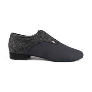 PortDance Hommes Chaussures de Danse PD030 - Néoprène/Nubuck Wendy Noir - 2 cm