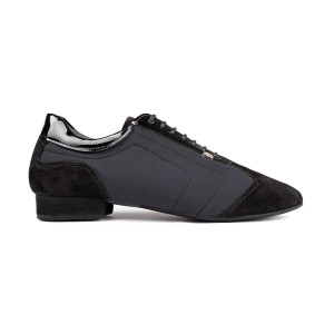 PortDance Mens Dance Shoes PD035 - Neoprene/Nubuck Black - 2cm