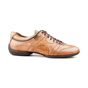 PortDance - Mens Sneakers PD Casual - Leather Camel/Brown