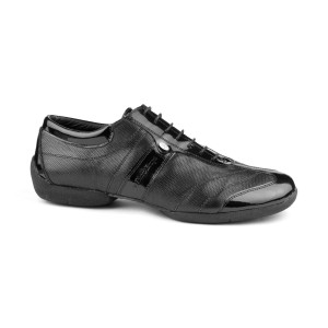 PortDance - Hombres Sneakers PD Pietro Street - Cuero/Charol Negro
