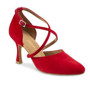 Rummos Mujeres Zapatos de Baile R329 - Nobuk Rojo - 7 cm