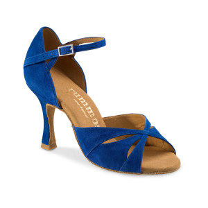 Rummos Damen Tanzschuhe R385 - Nubuck Royal Blau - Normal - 70R Flare - EUR 38