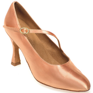 Rummos Dames Ballroom Dansschoenen R394 - Satijn Flesh - 6 cm