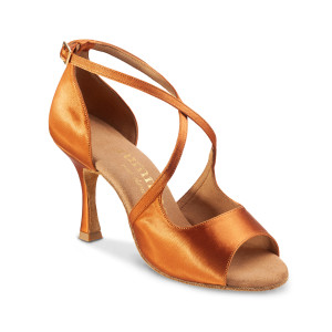 Rummos Damen Tanzschuhe R545 - Satin Dark Tan - 7 cm