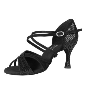 Rummos Mujeres Latino Zapatos de Baile Elite Athena 171/024 - Material: Nubuck/Cuero - Color: Negro - Anchura: Normal - Tacón: 60R Flare - Talla: EUR 38