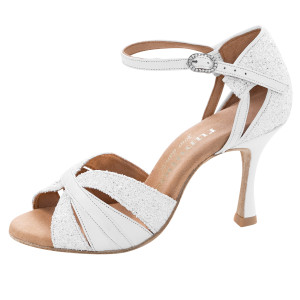 Rummos Ladies Latin Dance Shoes Elite Aura - Material: Leather/Glitter - Colour: White - Width: Normal - Heel: 70R Flare - Size: EUR 38