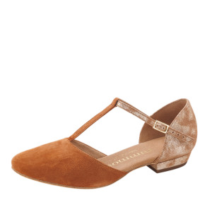 Rummos Dames Dansschoenen Carol - Leer/Nubuck Bruin/Tan - Medium (Normaal) - 20 Blok - EUR 38,5