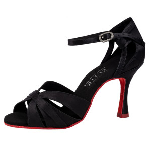 Rummos Ladies Latin Dance Shoes Elite Aura 041 - Material: Satin Black - Width: Normal - Heel: 70R Flare - Size: EUR 38